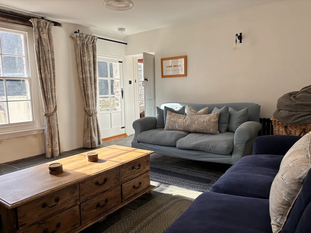 TV room with open fire